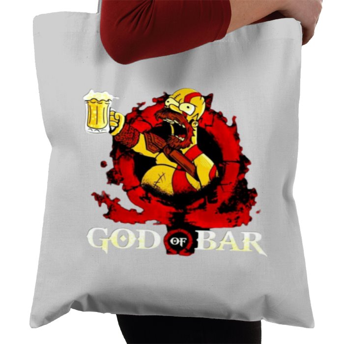 The Simpsons & God Of War - God Of Bar Tote Bag