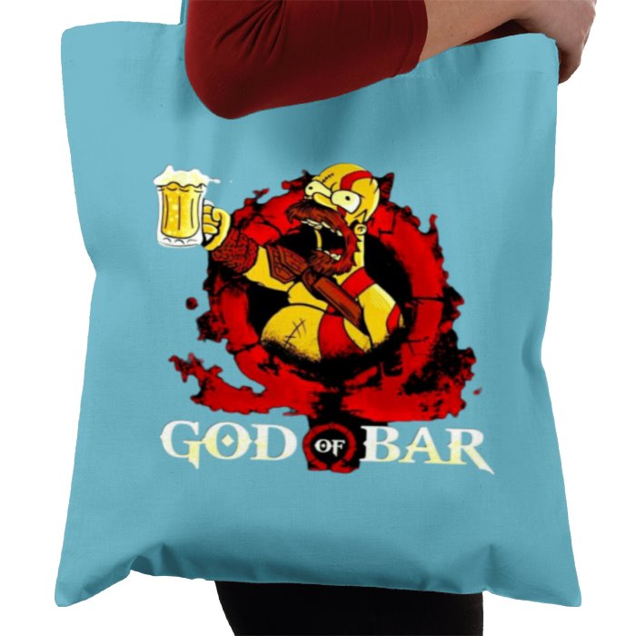 The Simpsons & God Of War - God Of Bar Tote Bag