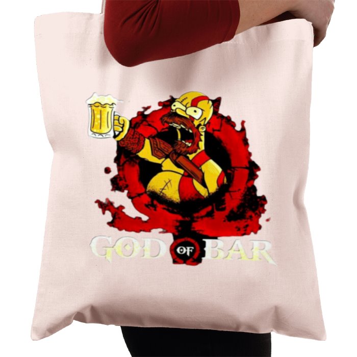 The Simpsons & God Of War - God Of Bar Tote Bag