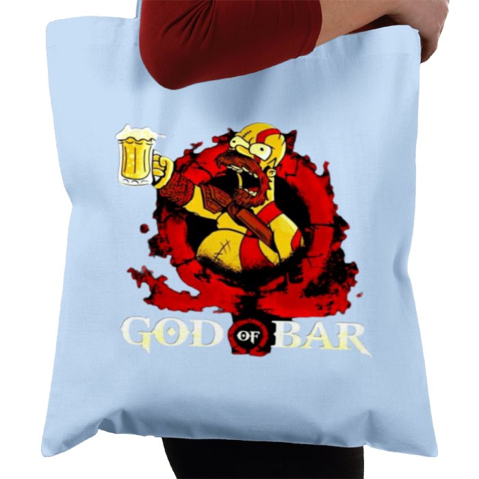 The Simpsons & God Of War - God Of Bar Tote Bag