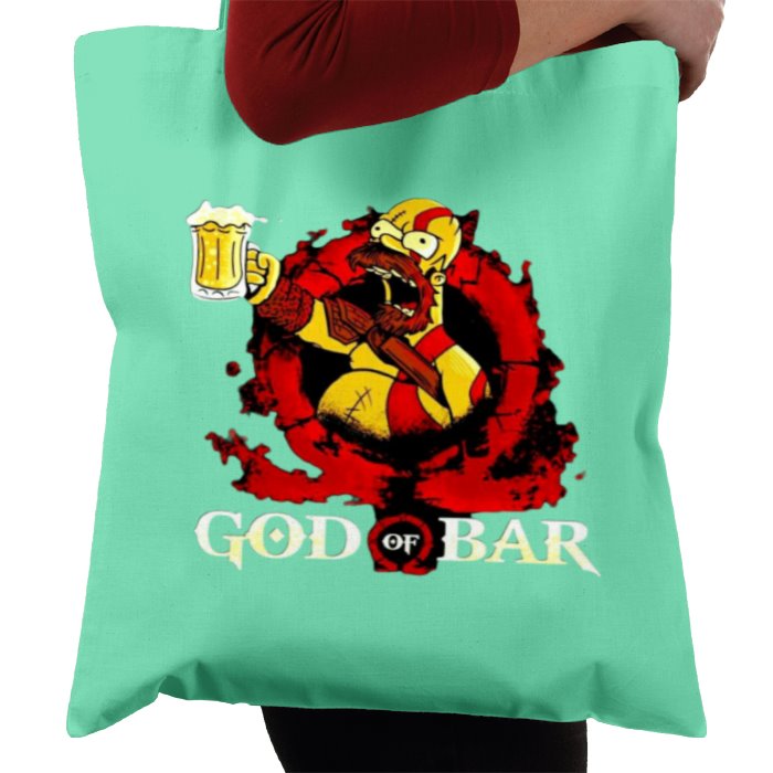 The Simpsons & God Of War - God Of Bar Tote Bag