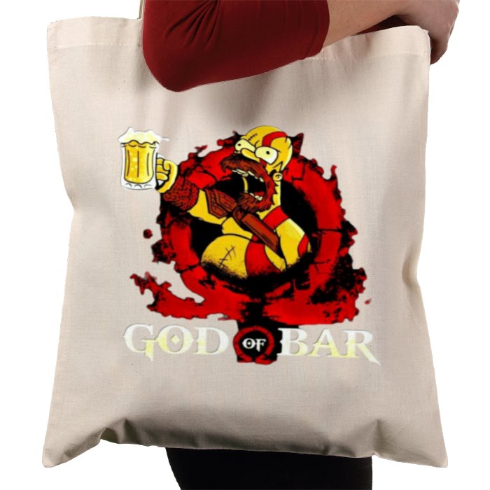 The Simpsons & God Of War - God Of Bar Tote Bag