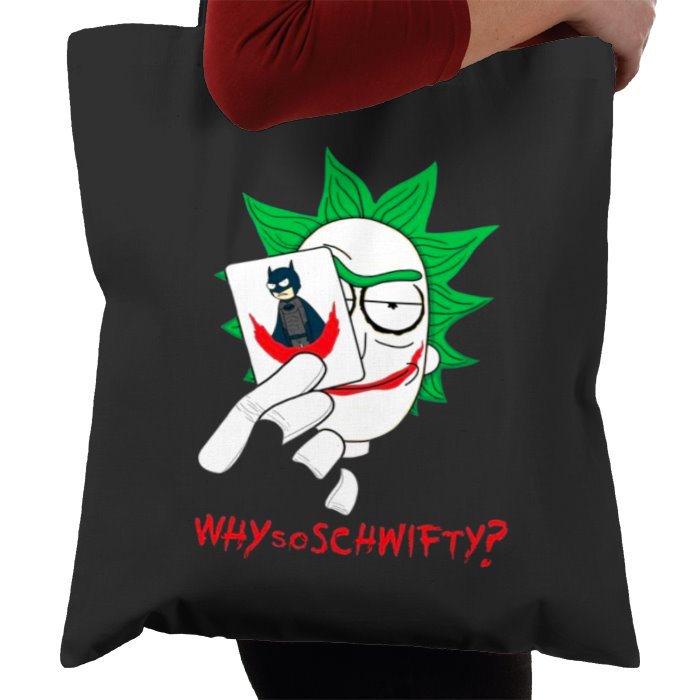 Rick & Morty & Batman - Why So Schwifty Tote Bag