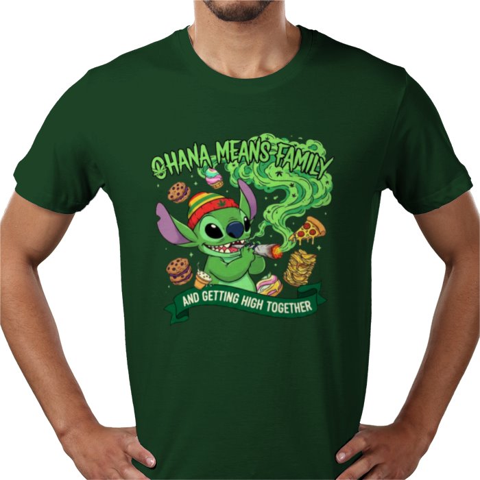 Stitch Ohana Cannabis Theme T-shirt