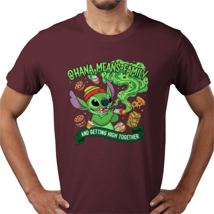 Stitch Ohana Cannabis Theme T-shirt