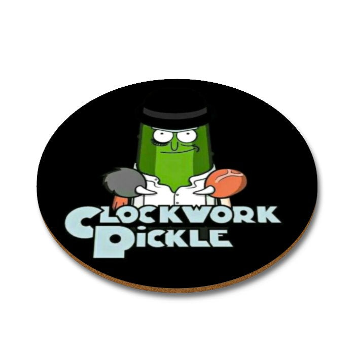 Rick & Morty x A Clockwork Orange - A Clockwork Pickle Round Coasters
