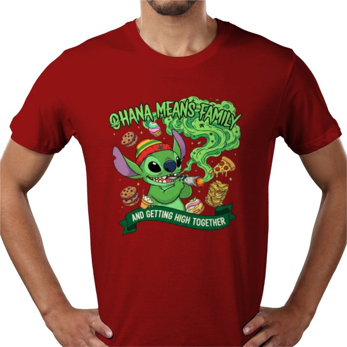 Stitch Ohana Cannabis Theme T-shirt