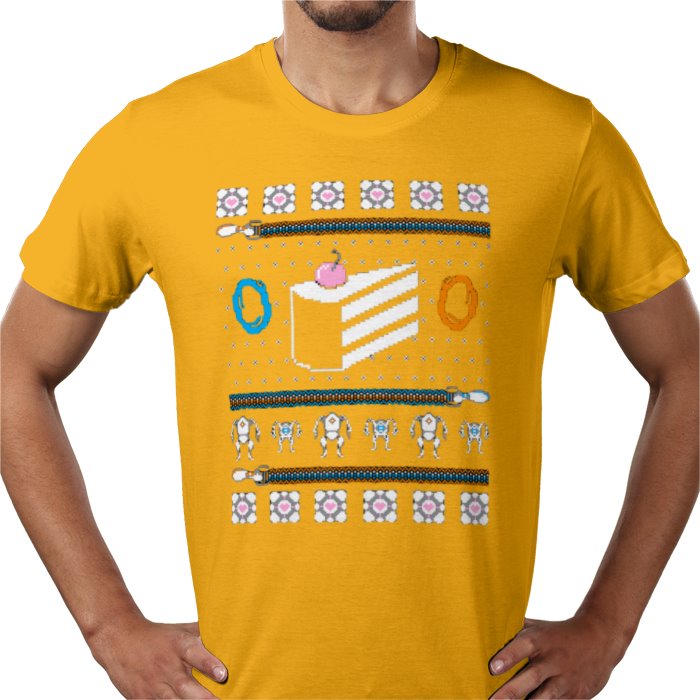Ugly Jumper Style - Portal Cake Christmas T Shirt