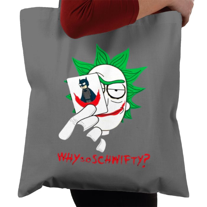 Rick & Morty & Batman - Why So Schwifty Tote Bag