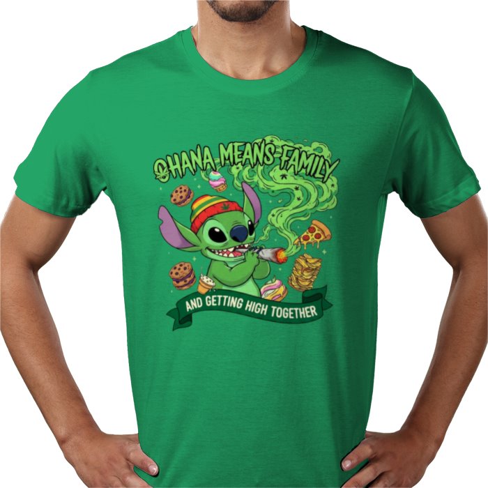 Stitch Ohana Cannabis Theme T-shirt