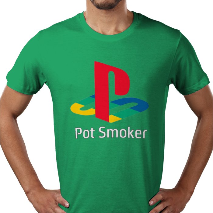 PlayStation Logo Pot Smoker Parody T-shirt