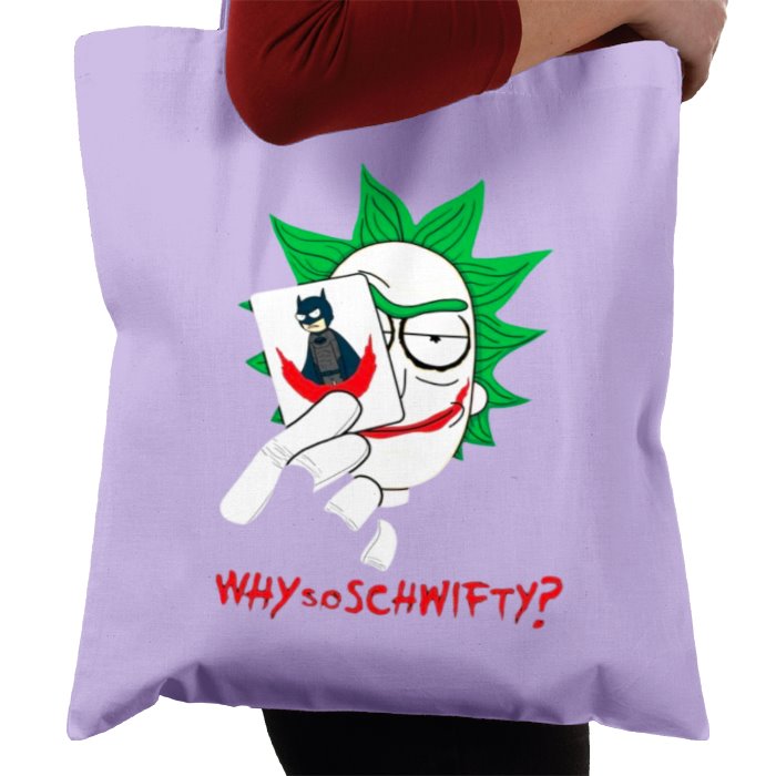 Rick & Morty & Batman - Why So Schwifty Tote Bag