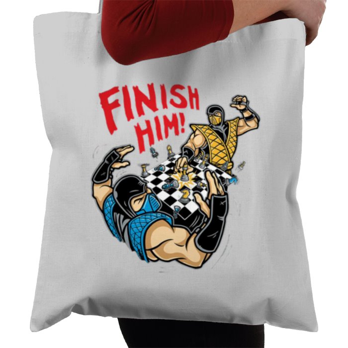 Mortal Kombat - Finish Him Chess Tote Bag