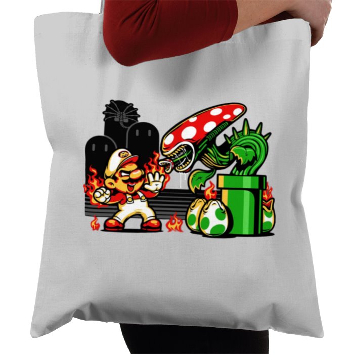 Super Mario Bro's & Alien - Mario Vs Alien Tote Bag
