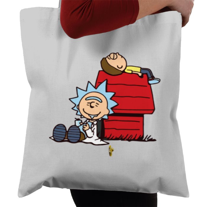 Rick & Morty & Snoopy - Snoopy Rick Tote Bag