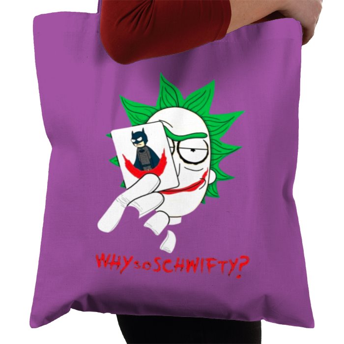 Rick & Morty & Batman - Why So Schwifty Tote Bag