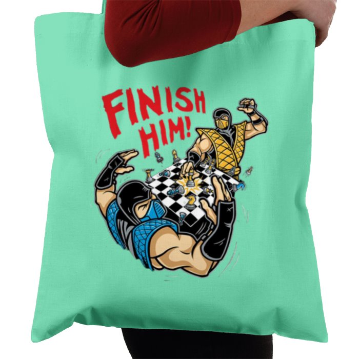 Mortal Kombat - Finish Him Chess Tote Bag