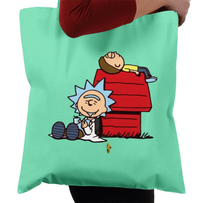 Rick & Morty & Snoopy - Snoopy Rick Tote Bag