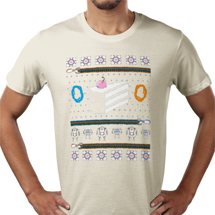 Ugly Jumper Style - Portal Cake Christmas T Shirt