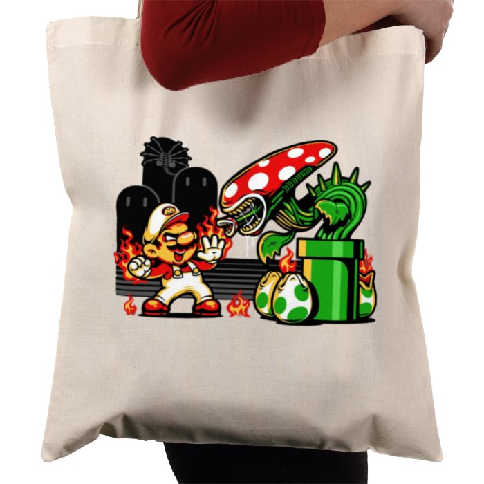 Super Mario Bro's & Alien - Mario Vs Alien Tote Bag