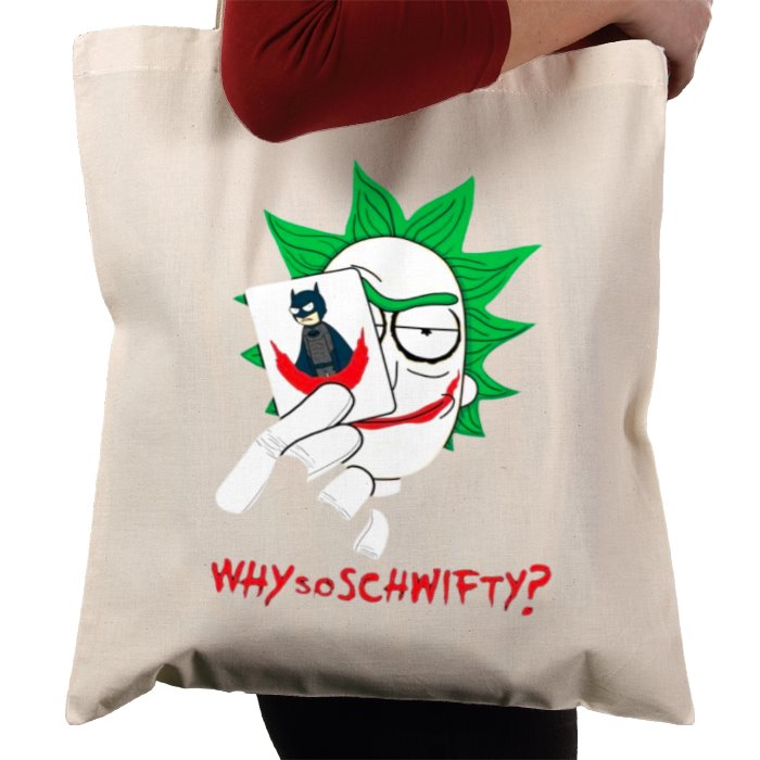 Rick & Morty & Batman - Why So Schwifty Tote Bag