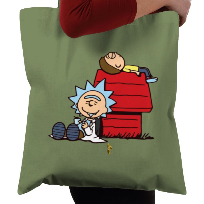 Rick & Morty & Snoopy - Snoopy Rick Tote Bag