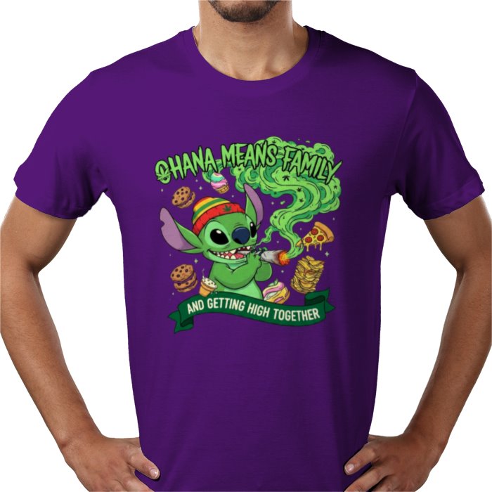 Stitch Ohana Cannabis Theme T-shirt