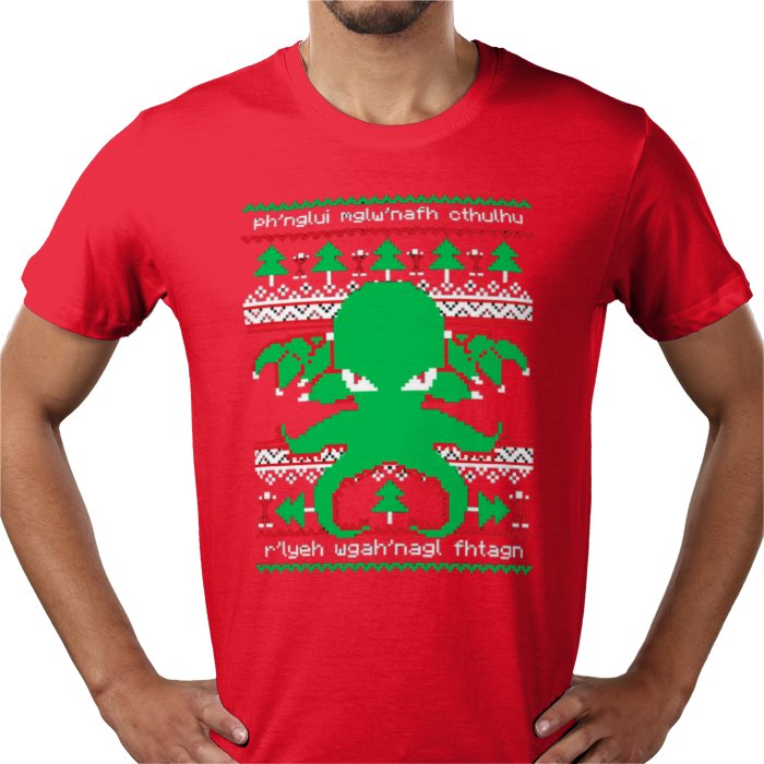 Ugly Jumper Style - Cthulhu Cultist Christmas T Shirt