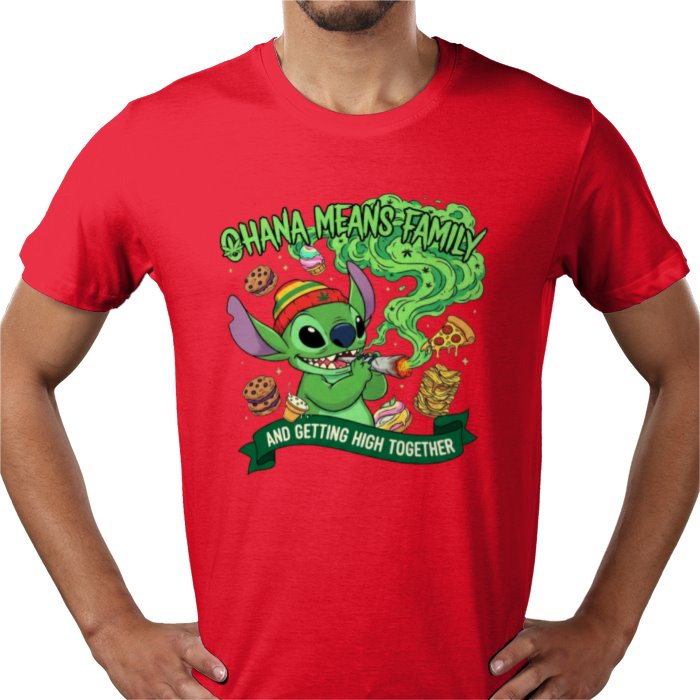 Stitch Ohana Cannabis Theme T-shirt