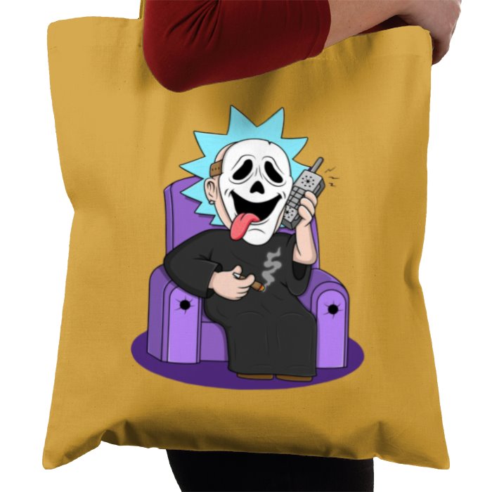 Rick & Morty & Scream - Ghostface Rick Whassup Tote Bag