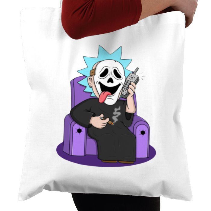 Rick & Morty & Scream - Ghostface Rick Whassup Tote Bag