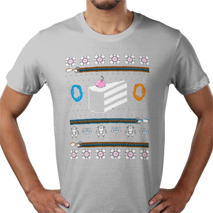 Ugly Jumper Style - Portal Cake Christmas T Shirt