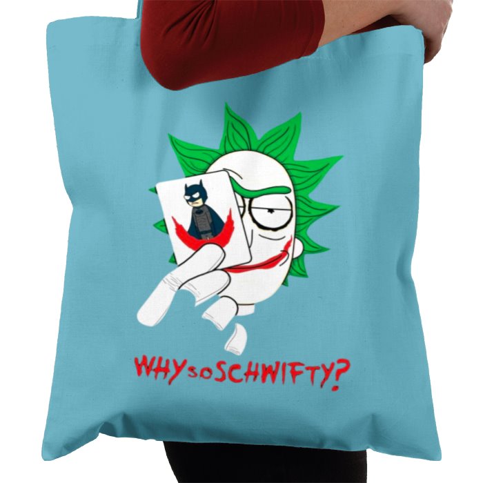 Rick & Morty & Batman - Why So Schwifty Tote Bag
