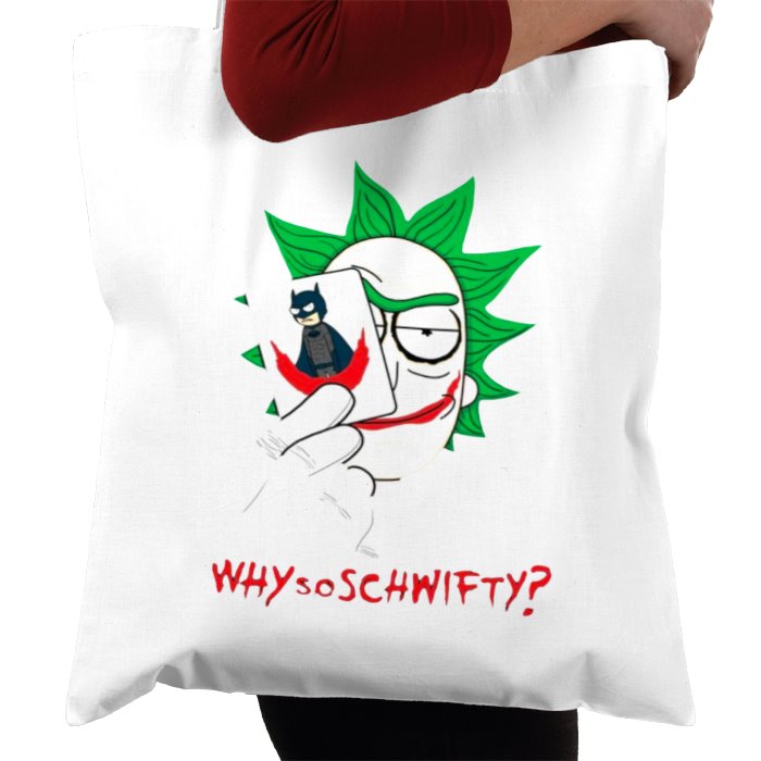Rick & Morty & Batman - Why So Schwifty Tote Bag