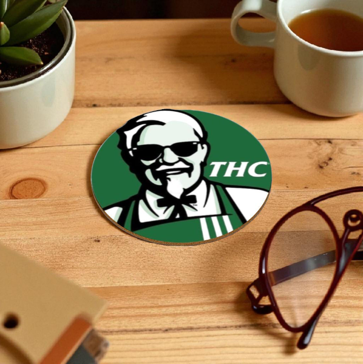 KFC x THC Round Coasters