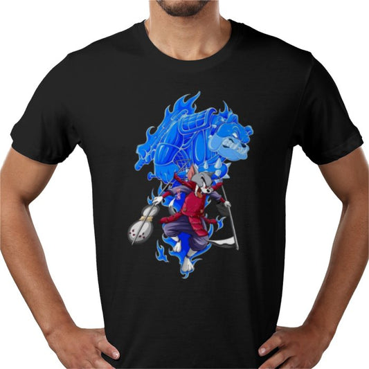 Tom & Jerry x Naruto Madara T-Shirt | Anime Cartoon Mashup Tee