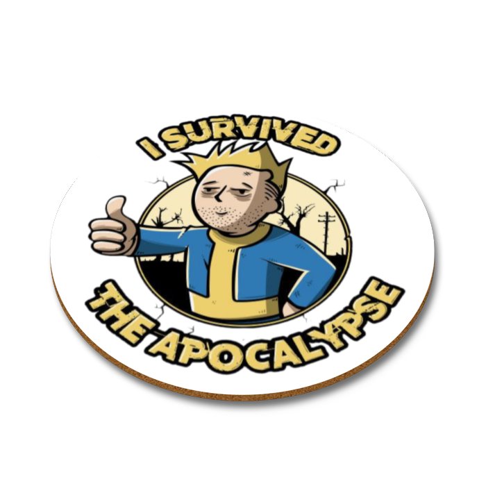 Fallout - I Survived The Apocalypse Round Coasters