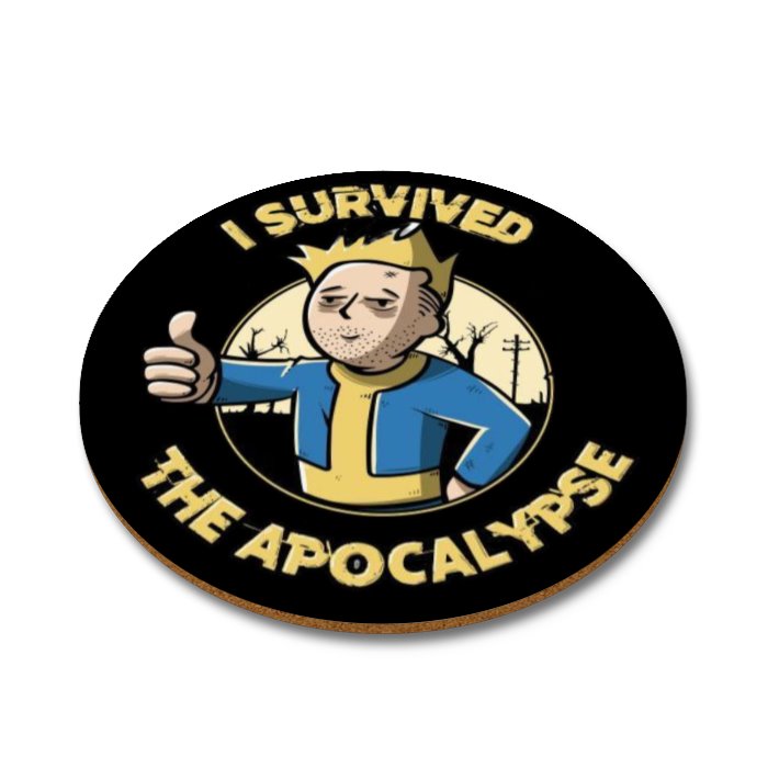 Fallout - I Survived The Apocalypse Round Coasters