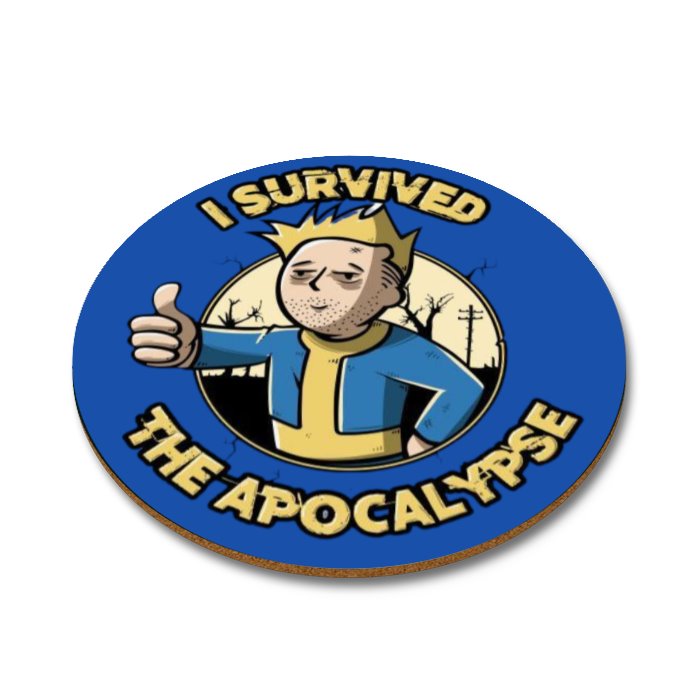 Fallout - I Survived The Apocalypse Round Coasters