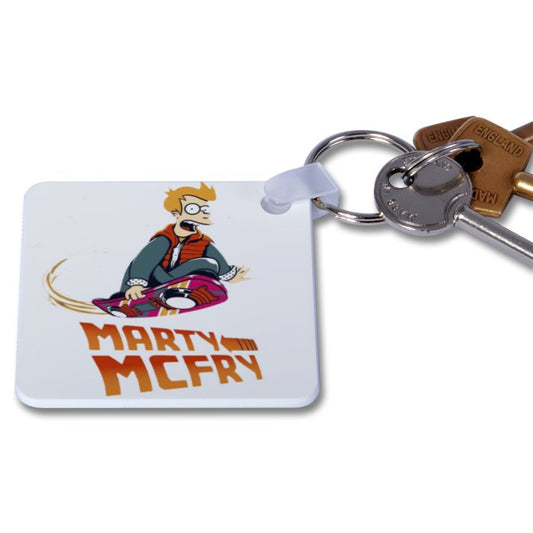 Futurama x Back To The Future - Marty McFry Logo Keyring