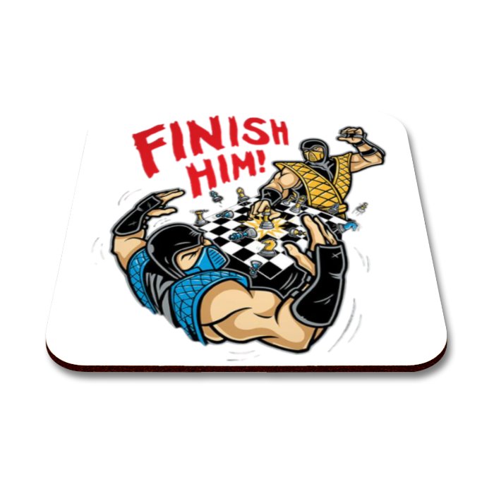 Mortal Kombat - Finish Him Chess Square Coasters