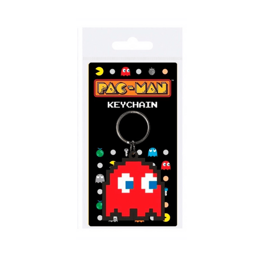 Pac-Man Red Ghost Blinky Rubber Keychain | Retro Arcade Gaming Gift