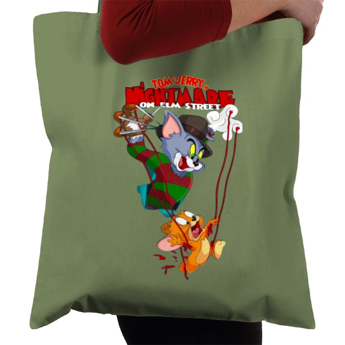 Tom & Jerry & A Nightmare On Elm Street - Freddy & Jerry Tote Bag