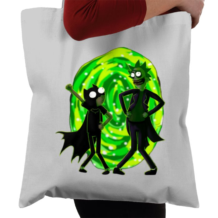 Rick & Morty & Batman - Portal Pose Tote Bag