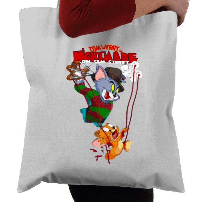 Tom & Jerry & A Nightmare On Elm Street - Freddy & Jerry Tote Bag