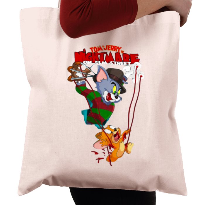 Tom & Jerry & A Nightmare On Elm Street - Freddy & Jerry Tote Bag