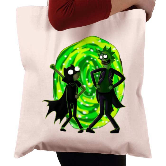 Rick & Morty & Batman - Portal Pose Tote Bag