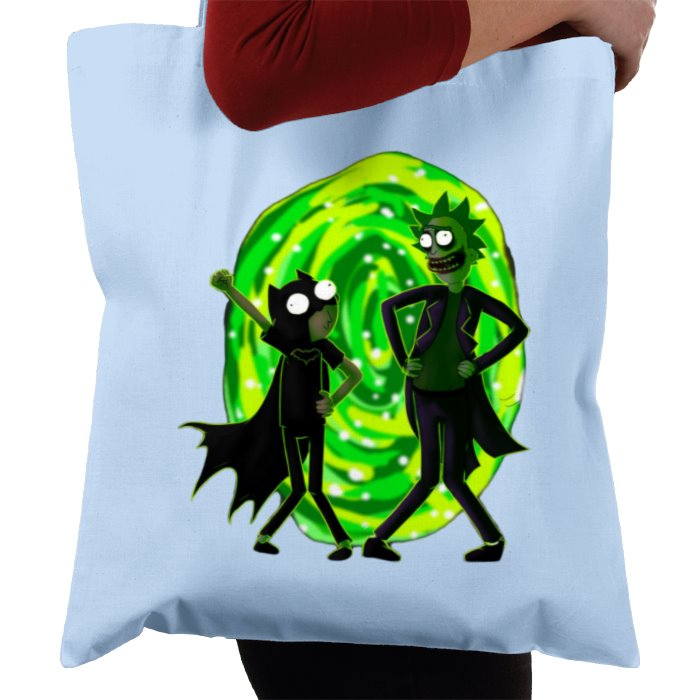 Rick & Morty & Batman - Portal Pose Tote Bag