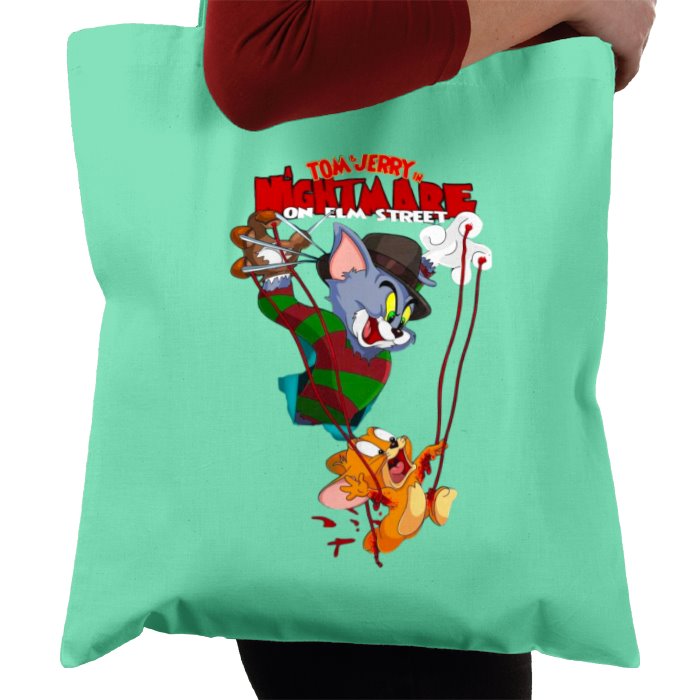 Tom & Jerry & A Nightmare On Elm Street - Freddy & Jerry Tote Bag