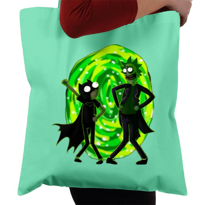 Rick & Morty & Batman - Portal Pose Tote Bag